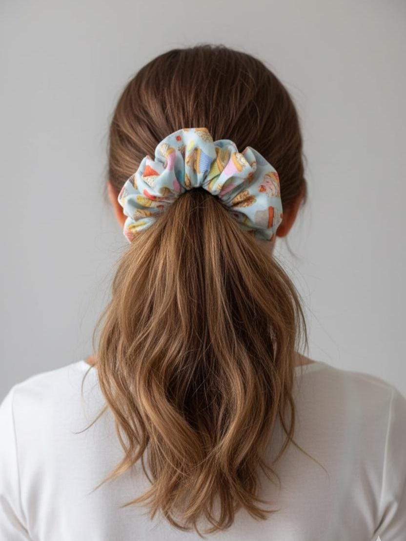 Cupcake Scrunchie: Pastel Hair Tie